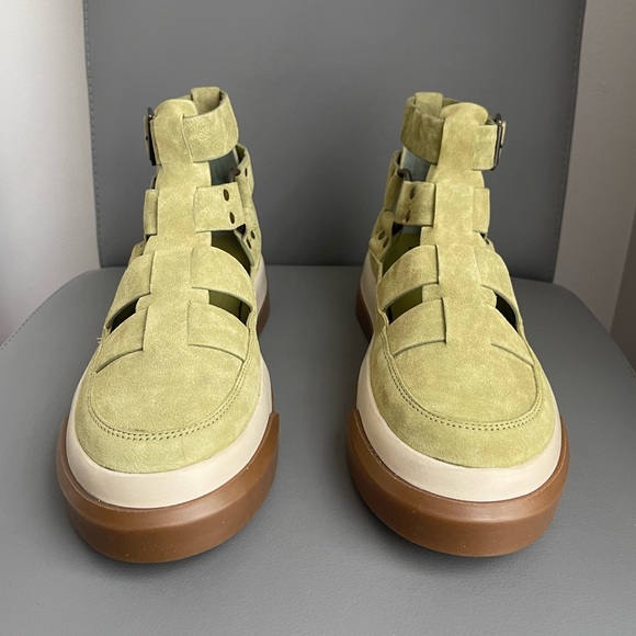 New Free People Bodhi Fisher Sneaker Olive Moss Size 10 - Picture 4 of 16